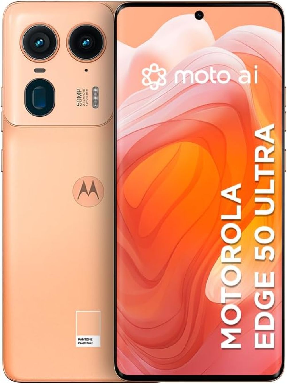 Motorola Edge 50 Ultra | 512 GB, Snapdragon 8s Gen3, 12 GB RAM, Câmera Tripla (50MP + 64MP + 50MP), 6.7", Peach Fuzz (XT2401-1)
